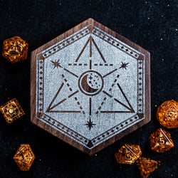 URWizards Engraved Walnut D&D Dice Box Astrology - Urwizards