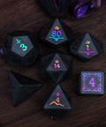 URWizards Hematite Raised Plating Number Dice Set Royal Style - Urwizards