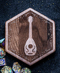 URWizards Engraved Walnut D&D Dice Box Bard - Urwizards