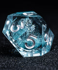 URWizards D&D Liquid Heart Resin Engraved Dice Set Blue - Urwizards