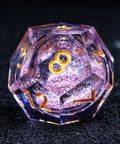 URWizards D&D Liquid Heart Resin Engraved Dice Set Purple - Urwizards
