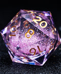 URWizards D&D Liquid Heart Resin Engraved Dice Set Purple - Urwizards