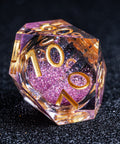 URWizards D&D Liquid Heart Resin Engraved Dice Set Purple - Urwizards