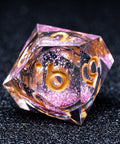 URWizards D&D Liquid Heart Resin Engraved Dice Set Purple - Urwizards