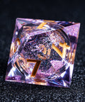 URWizards D&D Liquid Heart Resin Engraved Dice Set Purple - Urwizards