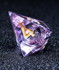URWizards D&D Liquid Heart Resin Engraved Dice Set Purple - Urwizards