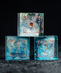 URWizards D&D Resin Ocean Engraved Dice Set Lunar Eclipse - Urwizards