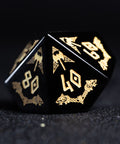 URWizards D&D Obsidian Engraved Dice Set Barbarian Style - Urwizards