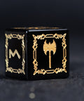 URWizards D&D Obsidian Engraved Dice Set Barbarian Style - Urwizards