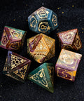 URWizards D&D Indian Agate Engraved Dice Set Bard Style - Urwizards