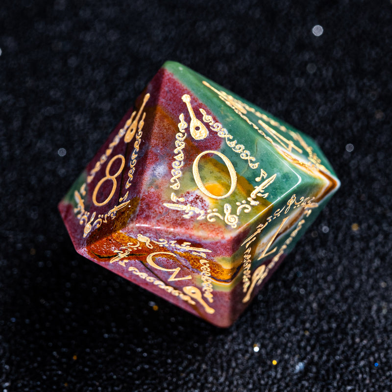 URWizards D&D Indian Agate Engraved Dice Set Bard Style - Urwizards