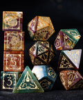 URWizards D&D Indian Agate Engraved Dice Set Bard Style - Urwizards