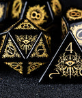 URWizards D&D Obsidian Engraved Dice Set Warlock Style - Urwizards