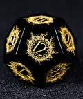URWizards D&D Obsidian Engraved Dice Set Warlock Style - Urwizards