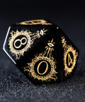 URWizards D&D Obsidian Engraved Dice Set Warlock Style - Urwizards