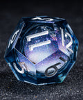 URWizards D&D Starry Liquid Heart Resin Engraved Dice Set Moon - Urwizards