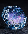 URWizards D&D Starry Liquid Heart Resin Engraved Dice Set Moon - Urwizards
