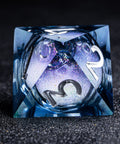 URWizards D&D Starry Liquid Heart Resin Engraved Dice Set Moon - Urwizards