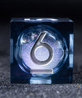 URWizards D&D Starry Liquid Heart Resin Engraved Dice Set Moon - Urwizards