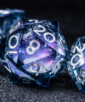 URWizards D&D Starry Liquid Heart Resin Engraved Dice Set - Urwizards