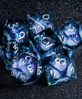 URWizards D&D Starry Liquid Heart Resin Engraved Dice Set - Urwizards