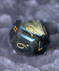 URWizards Dnd Labradorite Gemstone Engraved Dice Set YEET & F*CK - Urwizards