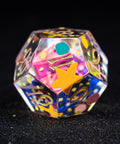 URWizards D&D Polished Prism Glass Engraved Dice Set Hand-painted Galaxy - Urwizards