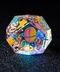 URWizards D&D Polished Prism Glass Engraved Dice Set Hand-painted Galaxy - Urwizards