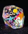 URWizards D&D Polished Prism Glass Engraved Dice Set Hand-painted Galaxy - Urwizards