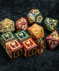 URWizards D&D Indian Agate Engraved Dice Set Barbarian Style - Urwizards