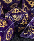 URWizards D&D Amethyst Engraved Dice Set Warlock Style - Urwizards