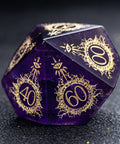 URWizards D&D Amethyst Engraved Dice Set Warlock Style - Urwizards