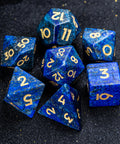 URWizards D&D Lapis Lazuli Gemstone Engraved Dice Set F*CK Style - Urwizards
