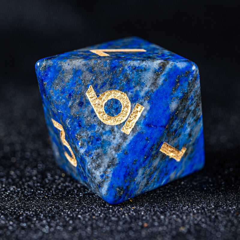 URWizards D&D Lapis Lazuli Gemstone Engraved Dice Set F*CK Style - Urwizards