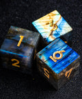URWizards D&D Labradorite Gemstone Engraved Dice Set F*CK Style - Urwizards