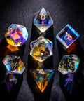 URWizards Dnd Dichroic Prism Glass Gemstone Engraved Dice Set - Urwizards