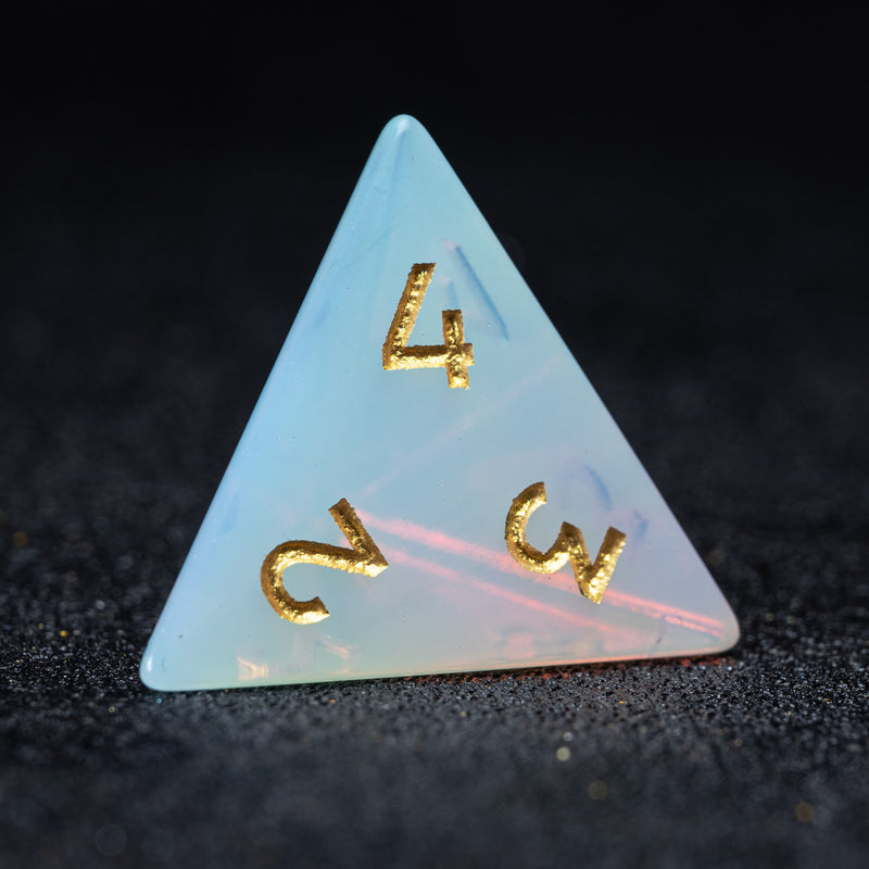URWizards D&D Opalite Gemstone Engraved Dice Set F*CK Style - Urwizards