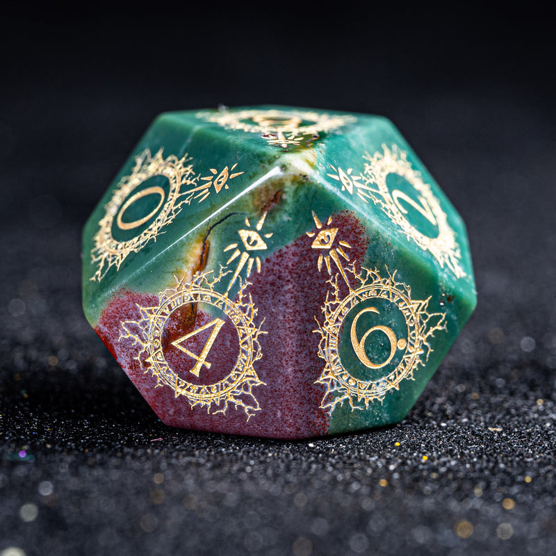 URWizards D&D Indian Agate Engraved Dice Set Warlock Style - Urwizards
