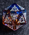URWizards D&D Resin Dark Glitter Engraved Dice Set Warlock Style - Urwizards