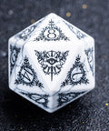URWizards D&D White Howlite Engraved Dice Set Warlock Style - Urwizards