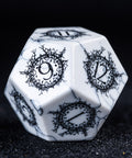 URWizards D&D White Howlite Engraved Dice Set Warlock Style - Urwizards