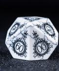 URWizards D&D White Howlite Engraved Dice Set Warlock Style - Urwizards