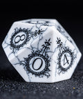 URWizards D&D White Howlite Engraved Dice Set Warlock Style - Urwizards