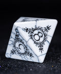 URWizards D&D White Howlite Engraved Dice Set Warlock Style - Urwizards