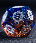 URWizards D&D Resin Dark Glitter Engraved Dice Set Warlock Style - Urwizards