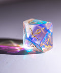 URWizards Dnd Dichroic Prism  Glass Engraved Dice Set Unicorn Style - Urwizards
