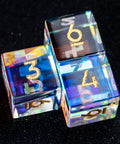 URWizards D&D Dichroic Prism Glass Engraved Dice Set Fuck you Fuck me - Urwizards
