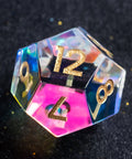 URWizards D&D Dichroic Prism Glass Engraved Dice Set Fuck you Fuck me - Urwizards