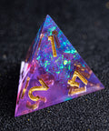 URWizards D&D Purple Glitter Resin Engraved Dice Set Fuck You Fuck Me Style - Urwizards