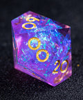 URWizards D&D Purple Glitter Resin Engraved Dice Set Fuck You Fuck Me Style - Urwizards
